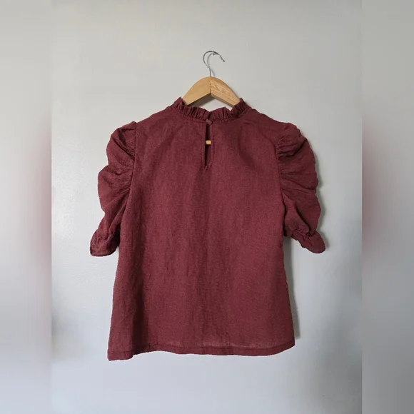 Moon River Size Small Mauve Rose Short Sleeve Blouse Lightweight Top - Picture 3 of 9